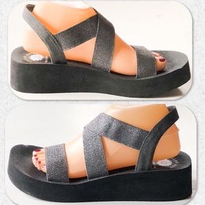 yellow box bunkie strappy wedge sandals